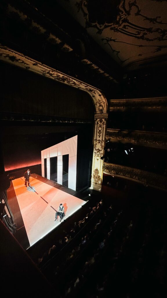 Blick von seitlicher Loge im zweiten Rang im Theater in der Josefstadt